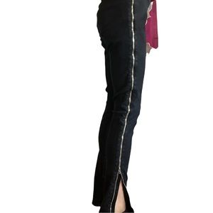 Bebe black side zip-up trousers.